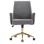 Ergonomic Mid-Back Office Chair with Striped Fabric in Gray, Corduroy Upholstery, Ideal for Work, Study, or Relaxation | Prem