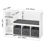 Kids Reading Nook Bench, Toddler Bookshelf and Bookcase with Detachable Seat Cushion, 6-Cubby Storage Organizer Bench with 3 