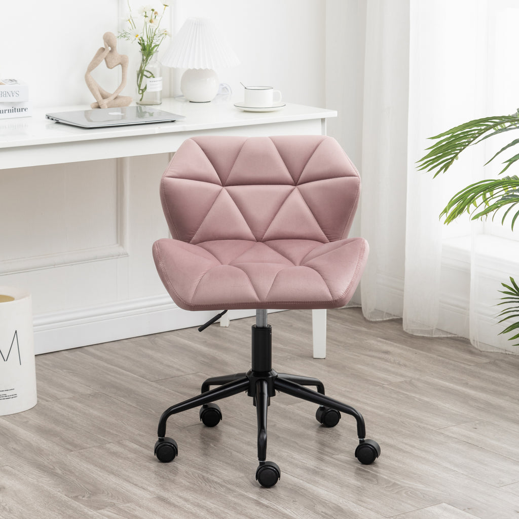 Eldon Diamond Tufted Adjustable Swivel Office Chair, Mauve - Grand Goldman