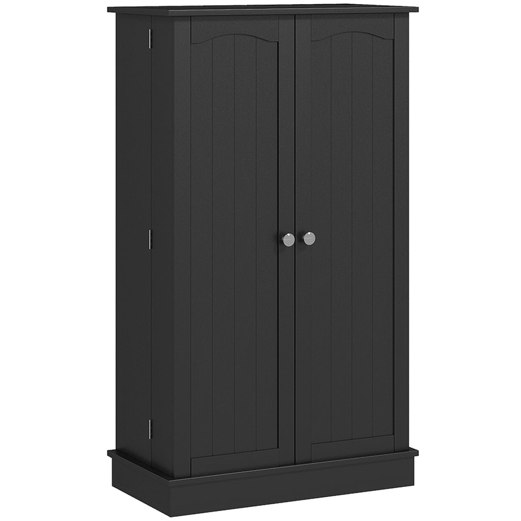 HOMCOM 41' Kitchen Pantry Storage Cabinet, Freestanding Kitchen Cabinet with 12 Door Shelves, Double Doors, 5-tier Shelving and Adjustable Shelves, Black - Grand Goldman Shop