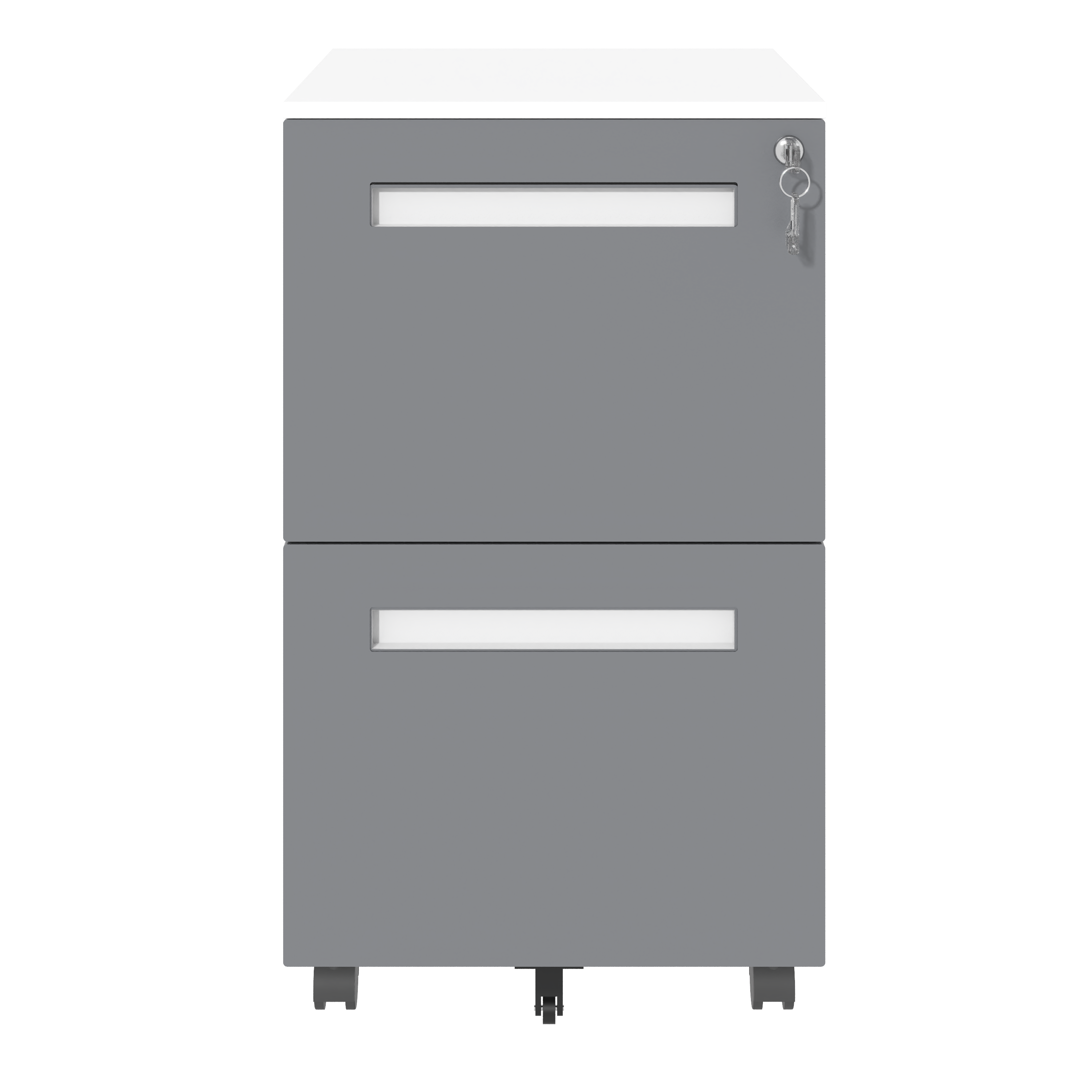 2-Drawer Mobile File Cabinet with Lock, All-Steel Metal Storage Cabinet on 360° Wheels, White Finish, Holds A4/Letter/Legal F