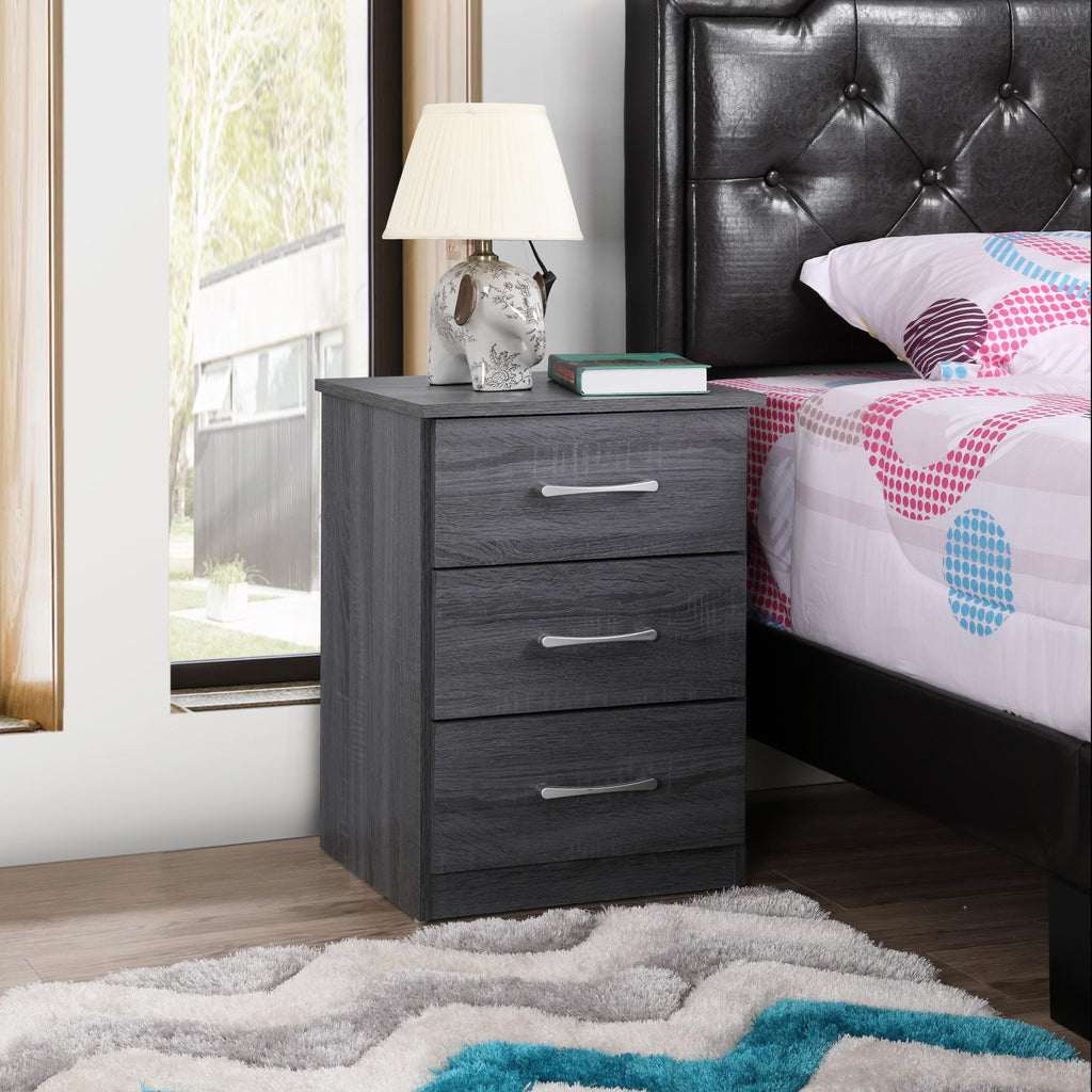 Chic Gray Contemporary Nightstand with Storage and Modern Design - Grand Goldman Shop