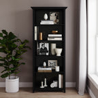 Amherst 30 inch Solid Wood 5 Shelf Bookcase in Black - Grand Goldman