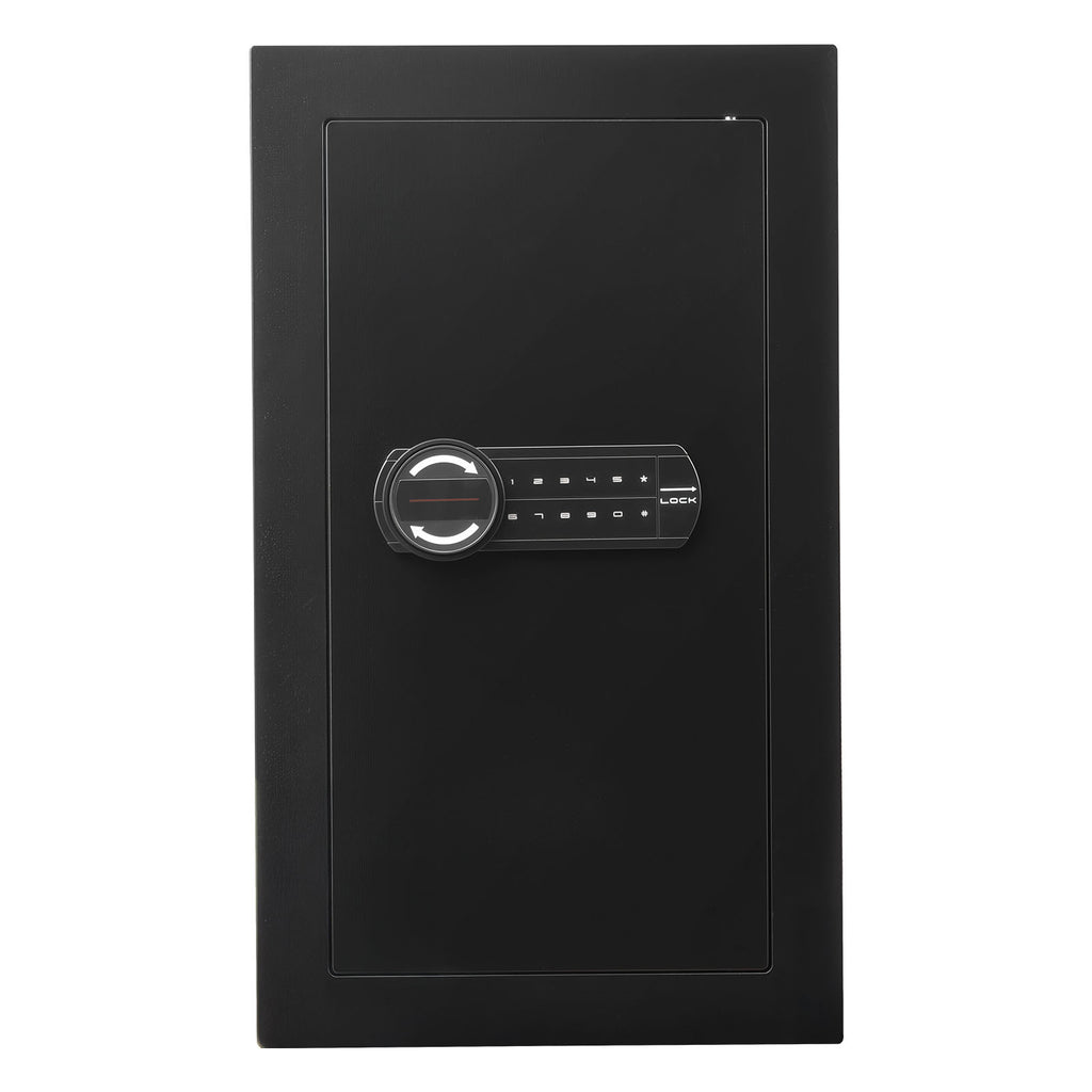 Wall Safe, 3-Tier Hidden Wall Mounted Safe with Password & Key, Q235 Cold-Rolled Steel In-Wall Box with LED Lighting, 2 Adjus