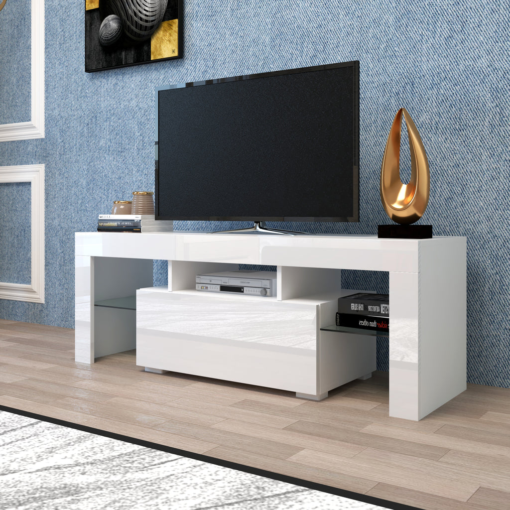 Entertainment TV Stand, Large TV Stand TV Base Stand with LED Light TV Cabinet. - Grand Goldman Shop