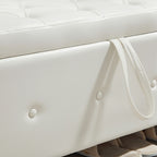 48' Ottoman Bench with Storage, Bench for Bedroom,Living Room,Hallway, Upholstered Tufted Faux Leather PU Ottoman Ivory White - Grand Goldman Shop