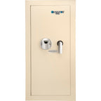 Biometric Wall Safe with Left Open Door in Beige Steel, 0.82 Cubic Ft - Grand Goldman