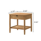 Vichy 2-Piece Rubberwood Bedroom Set, Platform Bed with Nightstand, Queen - Grand Goldman Shop