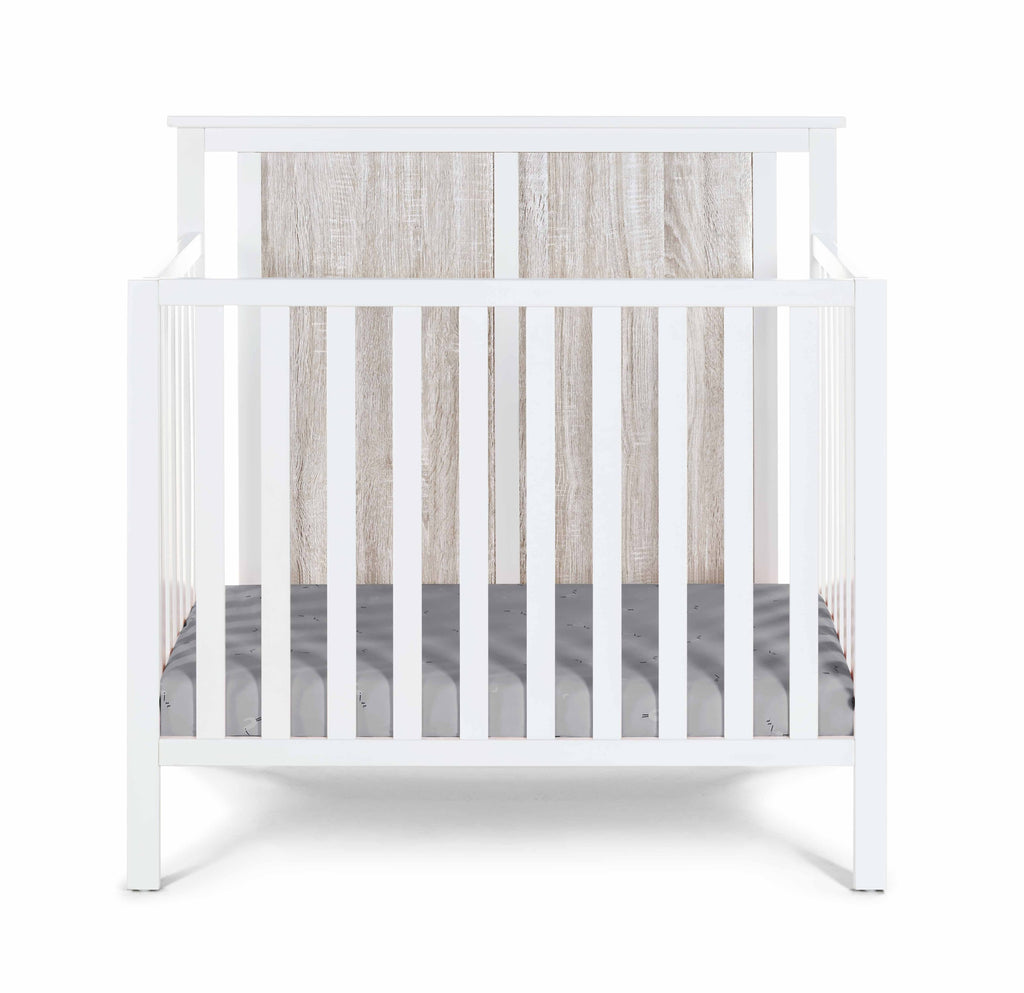 Connelly Mini Crib With Mattress Pad White/Rockport Gray | Premium Home Decor - Grand Goldman