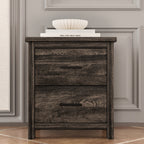 4PCS Bedroom Sets, Wooden Queen Size Bed Frame with Storage Headboard and Charging Station, 2 Nightstands with 2 Drawers, 1 Dresser with 5 Drawers, Antique Gray - Grand Goldman Shop