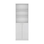Home 2-Door Bookcase, Modern Storage Unit with Dual Doors and Multi-Tier Shelves -White -Office - Grand Goldman