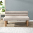 Upholstered Dining Bench, End of Bed, Entryway Bench, Ottoman for Dining Room, Bedroom, Living Room, Rubber Wood Leg 300 LBS Support, Light Grey - Grand Goldman Shop