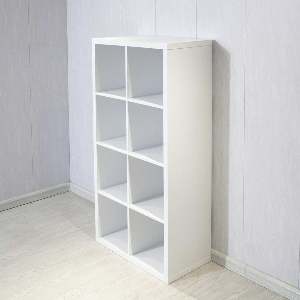 Smart Cube 8-Cube Organizer Storage with Opened Back Shelves,2 X 4 Cube Bookcase Book Shleves for Home, Office (White) - Gran