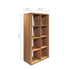 Smart Cube 8-Cube Organizer Storage with Opened Back Shelves,2 X 4 Cube Bookcase Book Shleves for Home, Office ,Walnut Color 