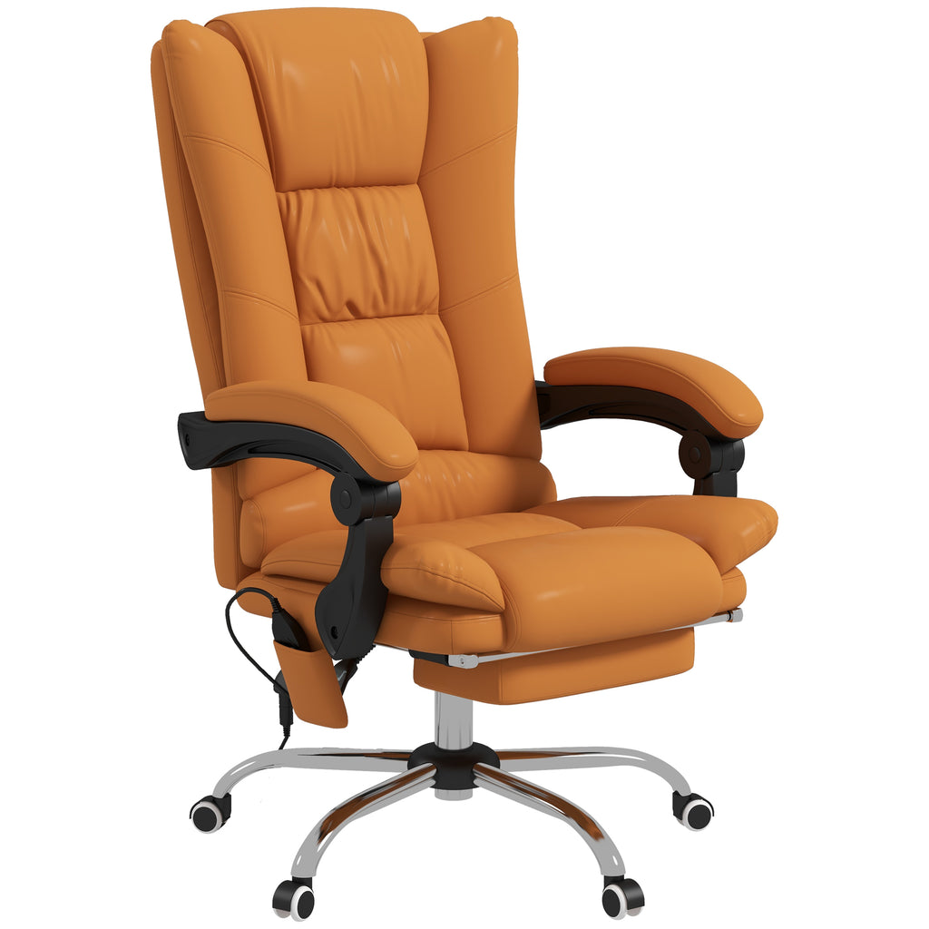 Vinsetto Executive Massage Office Chair with 4 Vibration and Heat, 3 Modes, PU Leather Swivel Chair with Adjustable Height, R