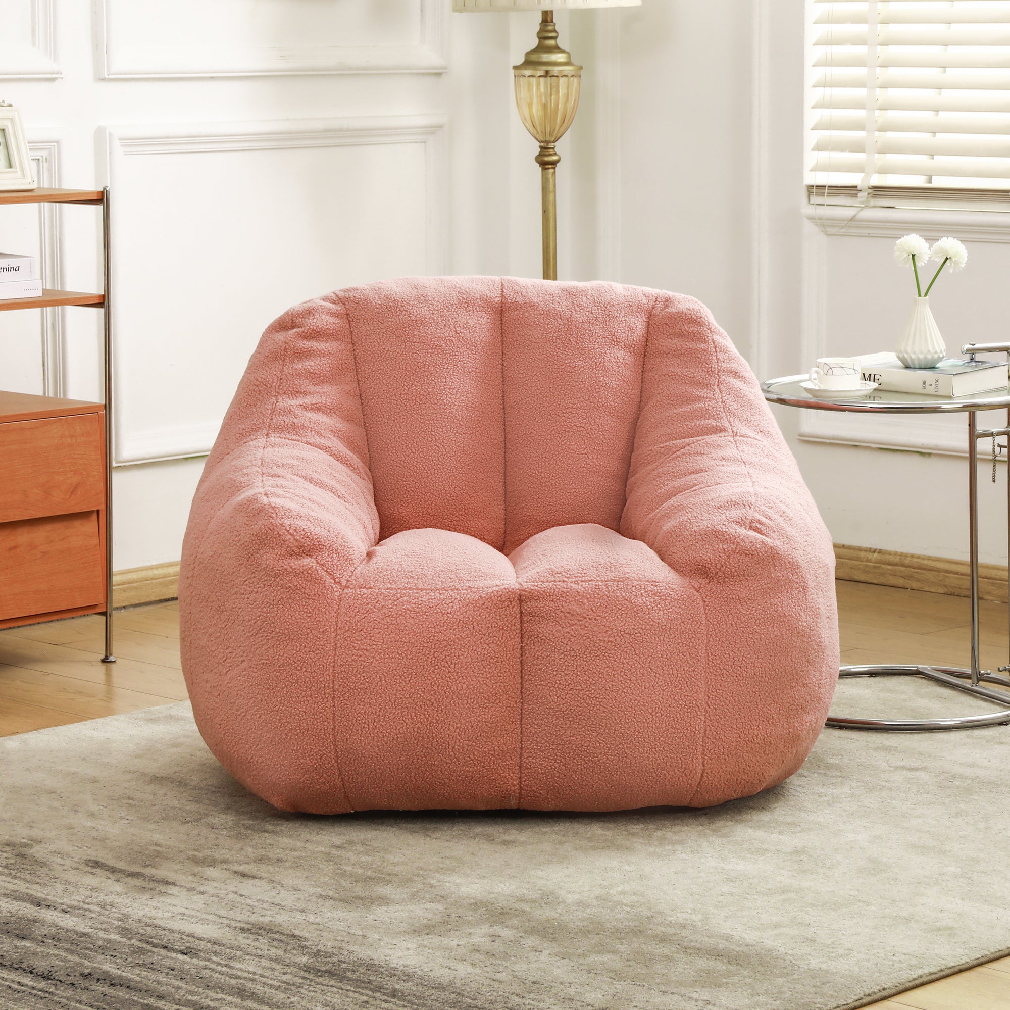 Comfy Bean Bag Chair with Memory Foam Filler – Tufted Soft Stuffed Bean Bag Sofa for Dorm, Apartment, or Living Room – Pink - Grand Goldman Shop