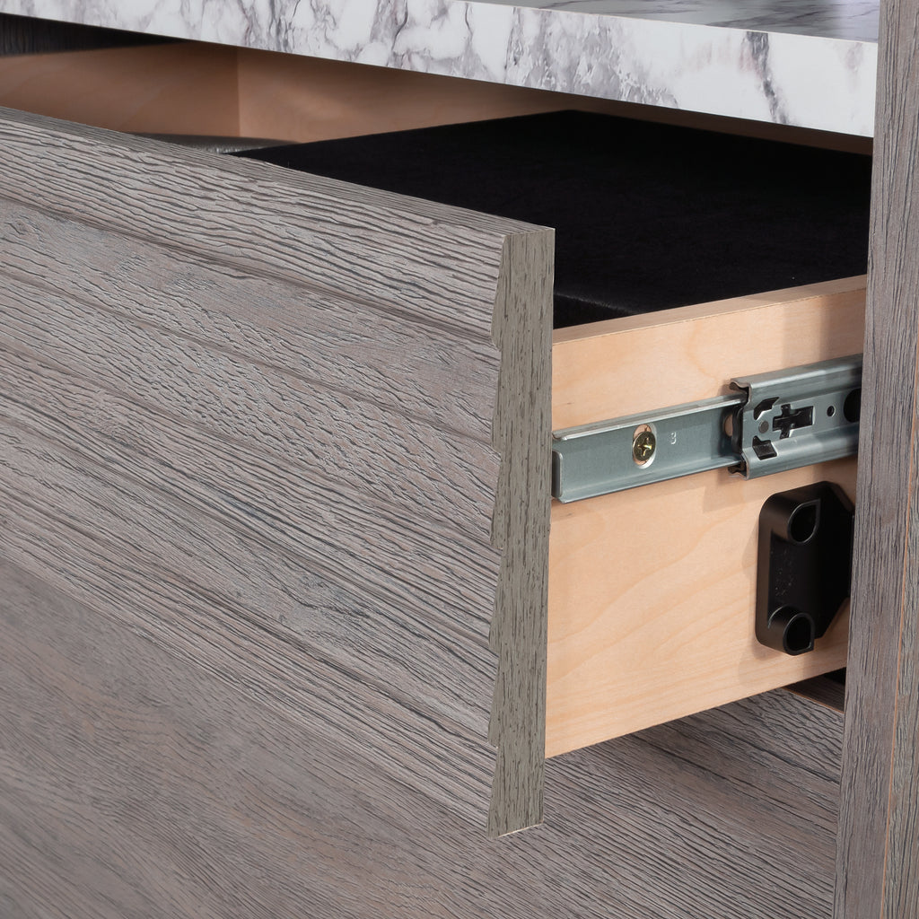Lateral File with Two Drawers, Medium Gray finish | Premium Home Decor - Grand Goldman