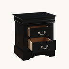 Louis Philippe III Black Finish Nightstand - Grand Goldman Shop