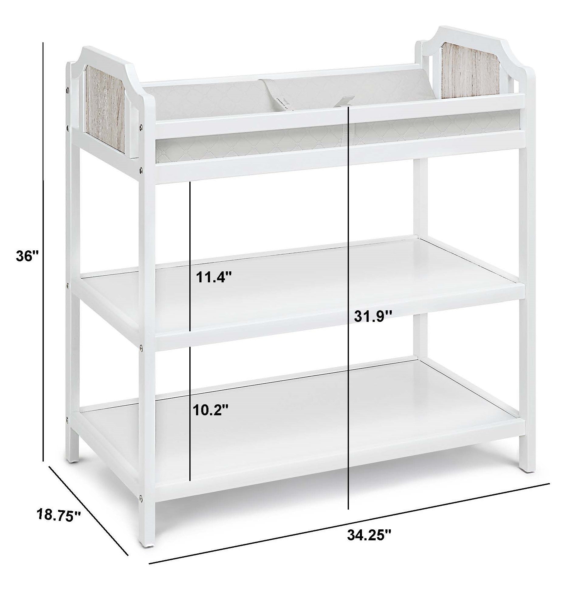 Brees Changing Table White/Graystone - Grand Goldman