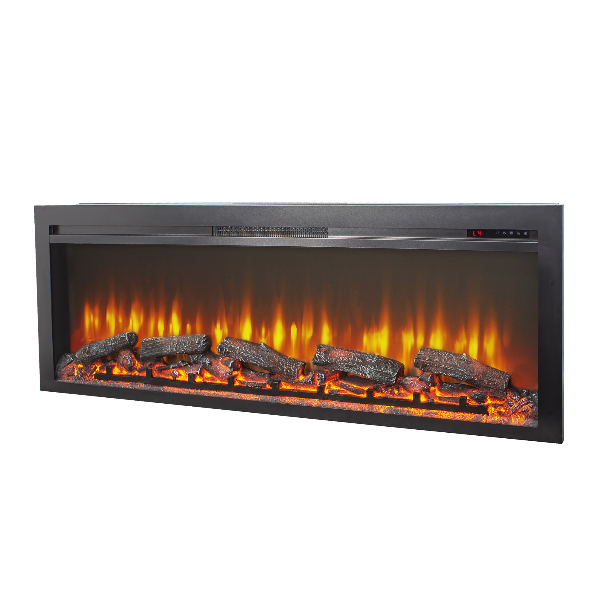 54 inch in wall recessed electric fireplace with remote and multi color flame & emberbed - Grand Goldman Shop