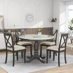 Orisfur. 5 Pieces Dining Table and Chairs Set for 4 Persons, Kitchen Room Solid Wood Table with 4 Chairs - Grand Goldman Shop