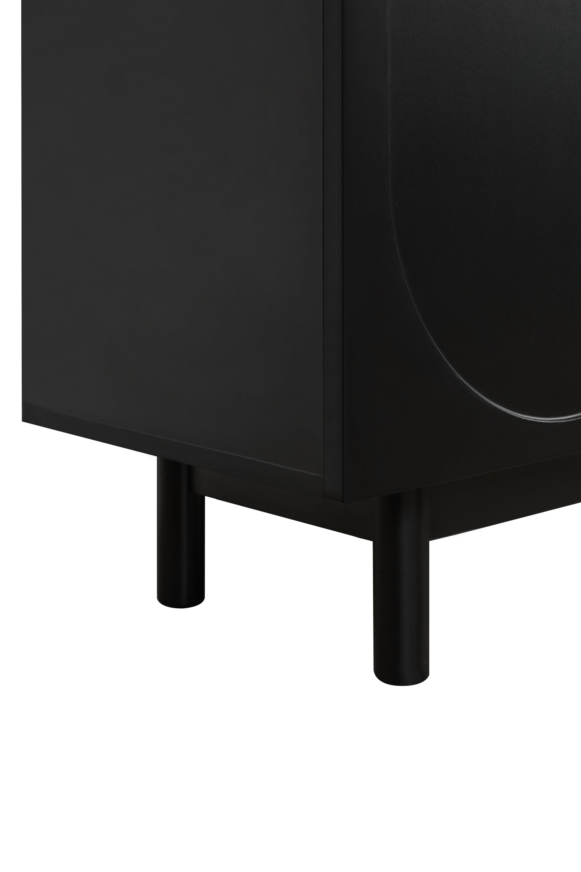 ON-TREND Graceful TV Stand with Arch Cabinets for TVs Up to 78'', Minimalist Entertainment Center with Solid Wood Legs, Practical Media Console with Adjustable Shelves for Living Room, Black - Grand Goldman Shop