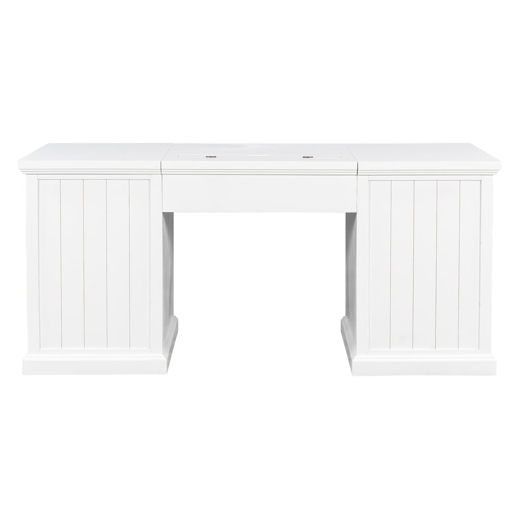 67' Modern Executive Desk,Computer Desk with 2 Wooden Doors Storage Cabinet and 3 Drawers, Rectangle Home Office Desk  ,Readi