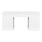 67' Modern Executive Desk,Computer Desk with 2 Wooden Doors Storage Cabinet and 3 Drawers, Rectangle Home Office Desk  ,Readi