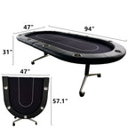 INO Design 94' Fodable Poker Table for 10 players, Black | Premium Home Decor - Grand Goldman