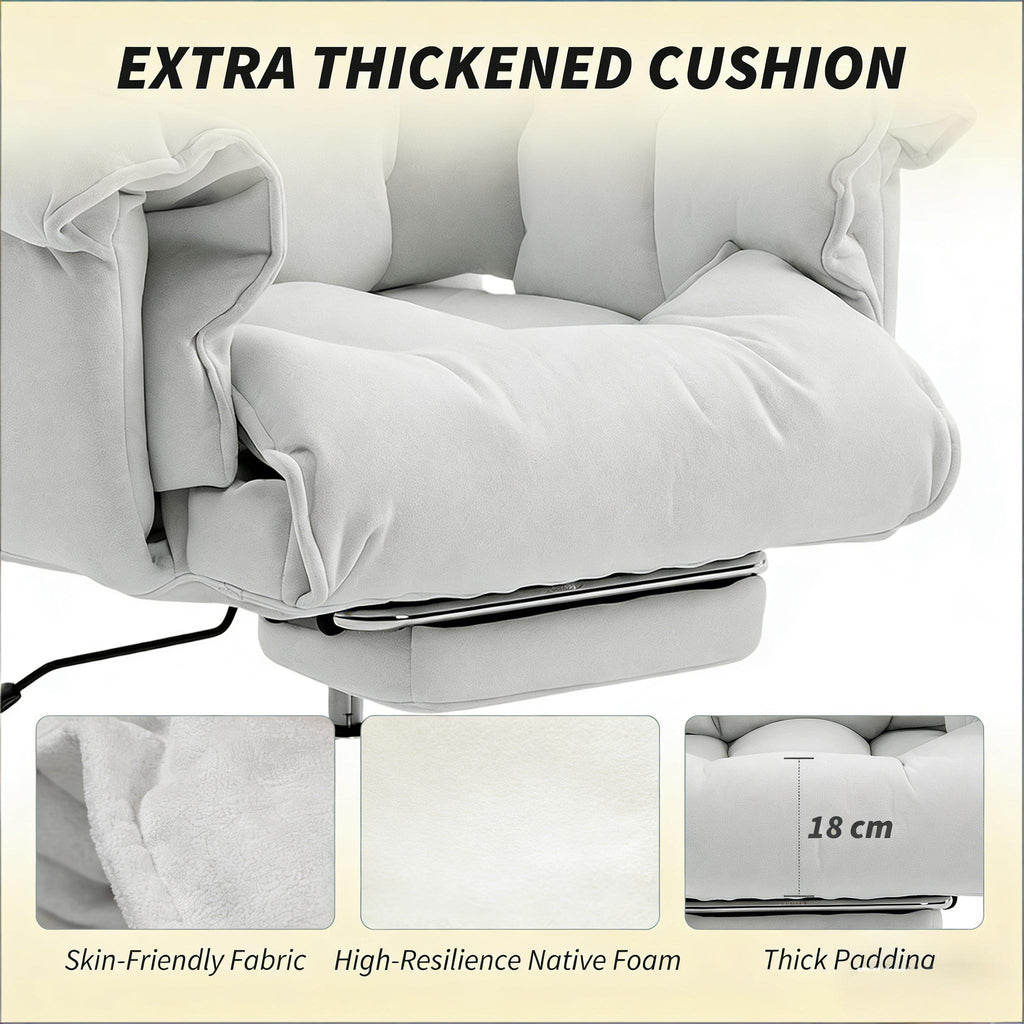 Reclining Desk Chair with Footrest,High Back Office Chair - Grand Goldman