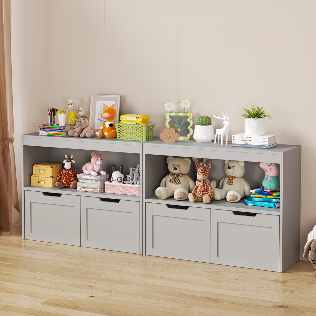 Book Organizer, toy Storage Cabinet Organizer, Gray | Premium Home Decor - Grand Goldman