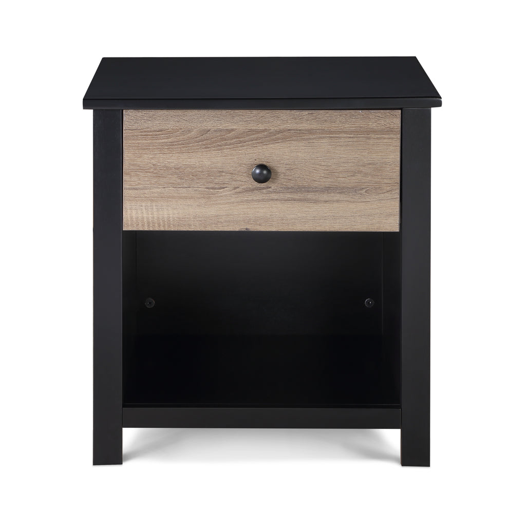 Connelly Nightstand Black/Vintage Walnut - Grand Goldman
