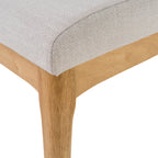 Contemporary Dining Chair Set of 2 with Upholstered Fabric and Rubberwood Legs in Light Beige - Grand Goldman Shop