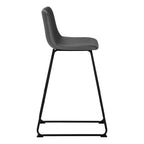 Office Chair, Bar Height, Standing, Computer Desk, Work, Grey Leather Look, Black Metal, Contemporary, Modern | Premium Home 