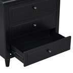 U_STYLE 28''painted Nightstand with 3 Drawers and Smooth Gliding Rails ,Simple Bedside Cabinet with Metal handle, Minimalist Sofa Side Table with rubber legs for Bedroom Sofa Couch Office - Grand Goldman Shop