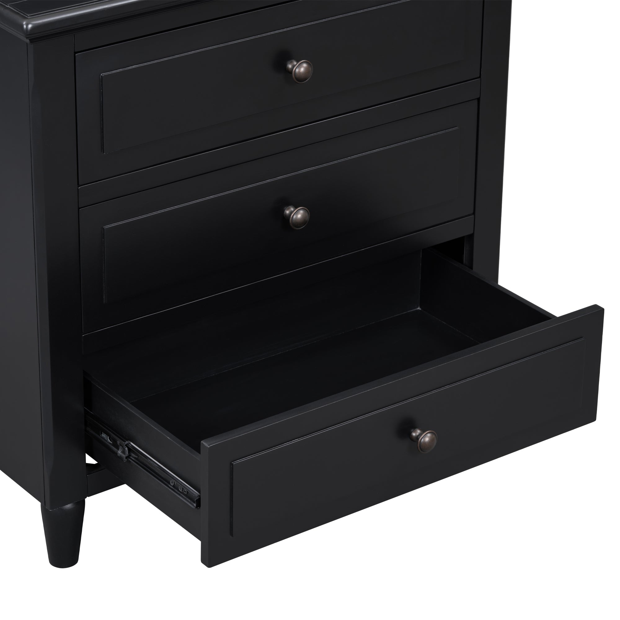 U_STYLE 28''painted Nightstand with 3 Drawers and Smooth Gliding Rails ,Simple Bedside Cabinet with Metal handle, Minimalist Sofa Side Table with rubber legs for Bedroom Sofa Couch Office - Grand Goldman Shop