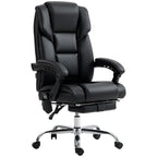 Vinsetto Massage Office Chair with 6 Vibration Points, Lumbar Heated PU Leather Reclining Computer Chair with Adjustable Heig