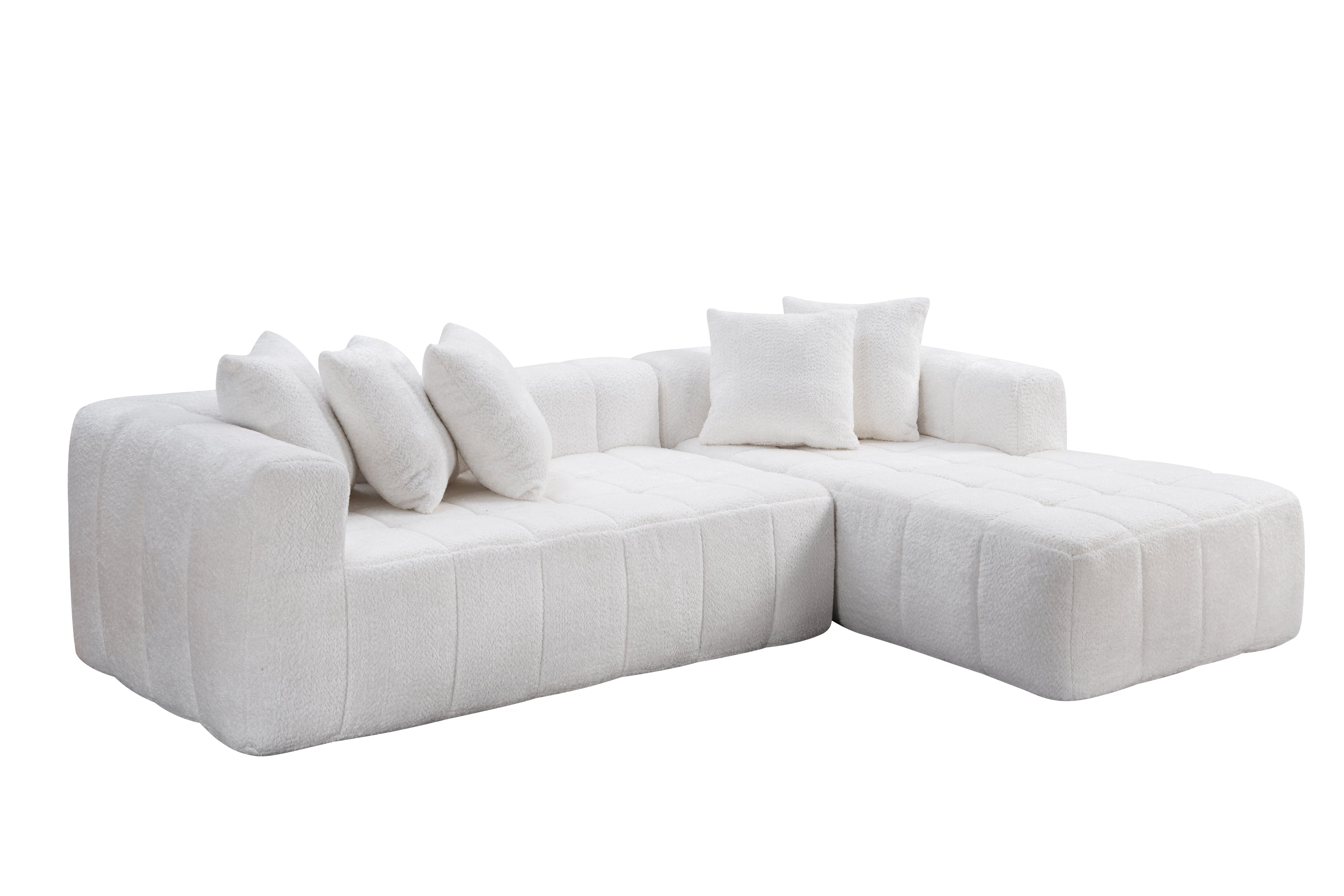 107.9'Cloud Modular Sectional Sofa Couch with L-Shape Chaise,Modern Minimalist Upholstered Couches for Living Room Bedroom,Deep Seat Corner Couch,No Assembly Required - Grand Goldman Shop