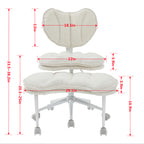 Meditation Chair Plus, Teddy Fleece Double-Layer Padding Cross Legged Rolling Chair for ADHD, Criss Cross Desk Chair with Lum