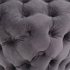Modern Glam Velvet Ottoman with Button-Tufted Diamond Stitch Design in Grey - Grand Goldman Shop