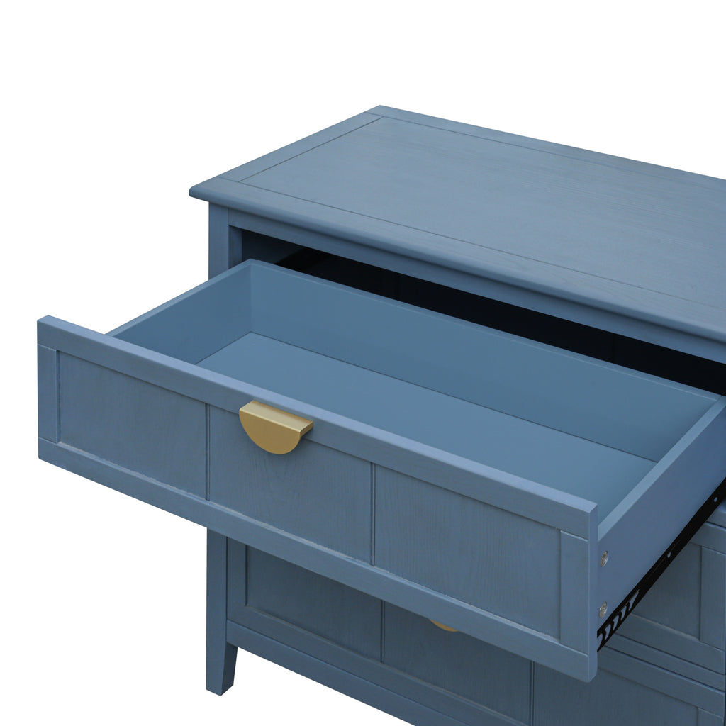 3-Drawer Cabinet for Bedroom, Living Room, or Study – Blue MDF American Furniture - Grand Goldman Shop
