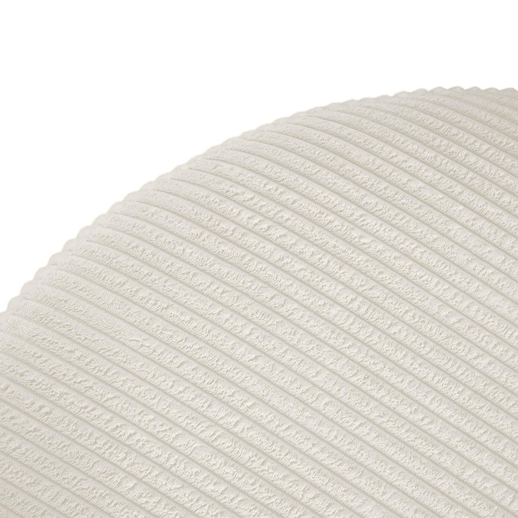Upholstered Round Ottoman,Beige,Corduroy - Grand Goldman Shop