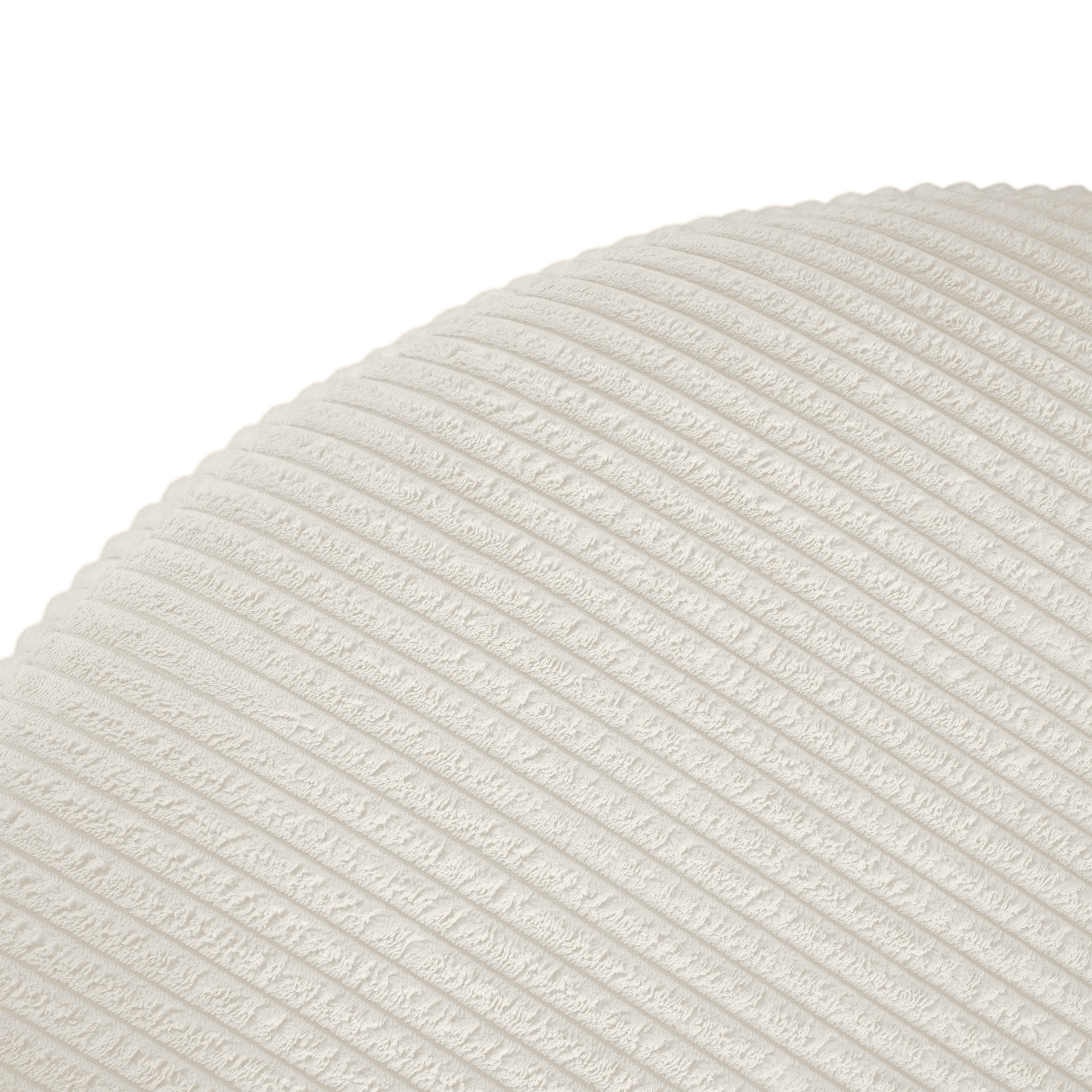 Upholstered Round Ottoman,Beige,Corduroy - Grand Goldman Shop