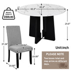 5-Piece Round Dining Table set, 43-Inch Modern Dining Table and 4 Upholstered Chairs for Dining Room, Kitchen Room, Living Room, Easy Assembly - Grand Goldman Shop