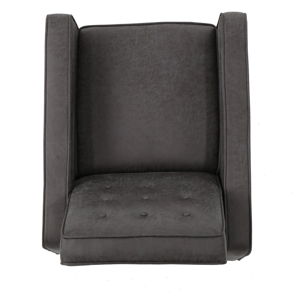 Macedonia Mid-Century Modern Button Tufted Fabric Recliner - Grand Goldman Shop