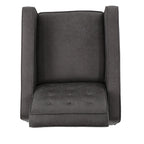 Macedonia Mid-Century Modern Button Tufted Fabric Recliner - Grand Goldman Shop