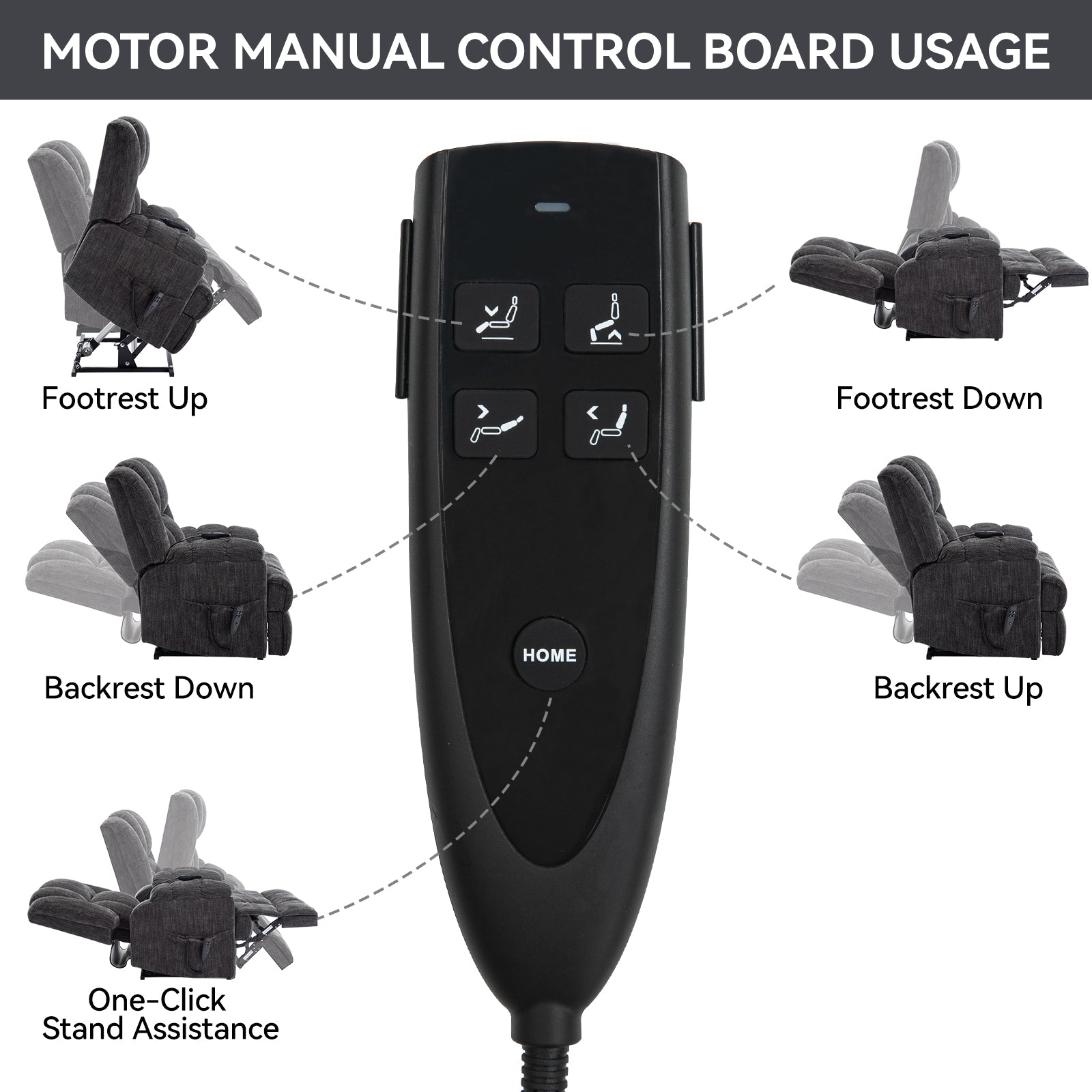 Dual Motor Heat Massage Infinite Position Up to 350 LBS Electric Power Lift Recliners with Power-Remote, Medium-firm and Heavy Duty, Grey - Grand Goldman Shop