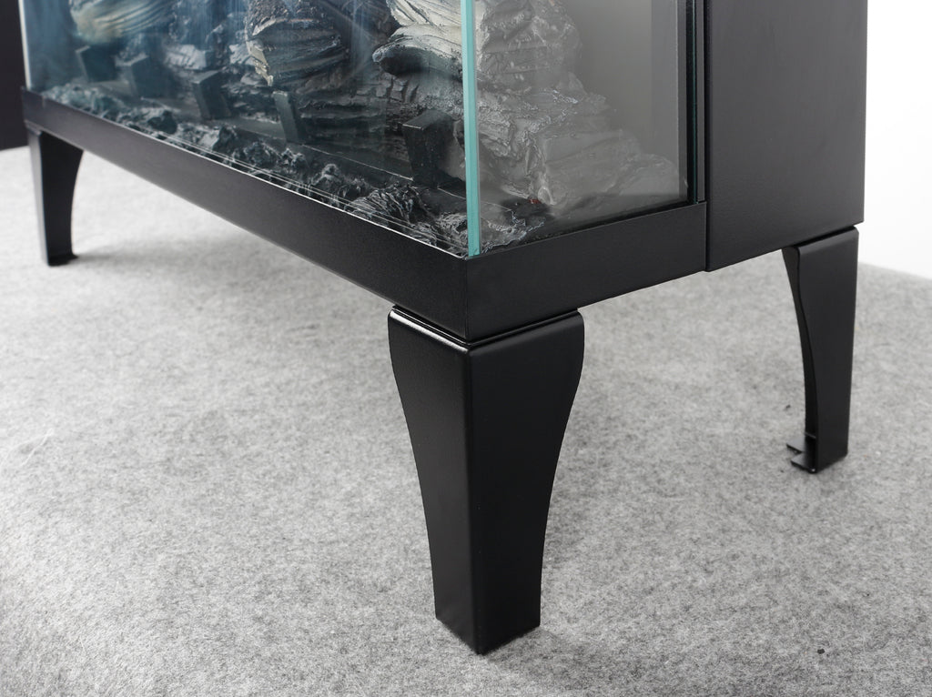 24 inch three sided glass electric fireplace with feet - Grand Goldman Shop