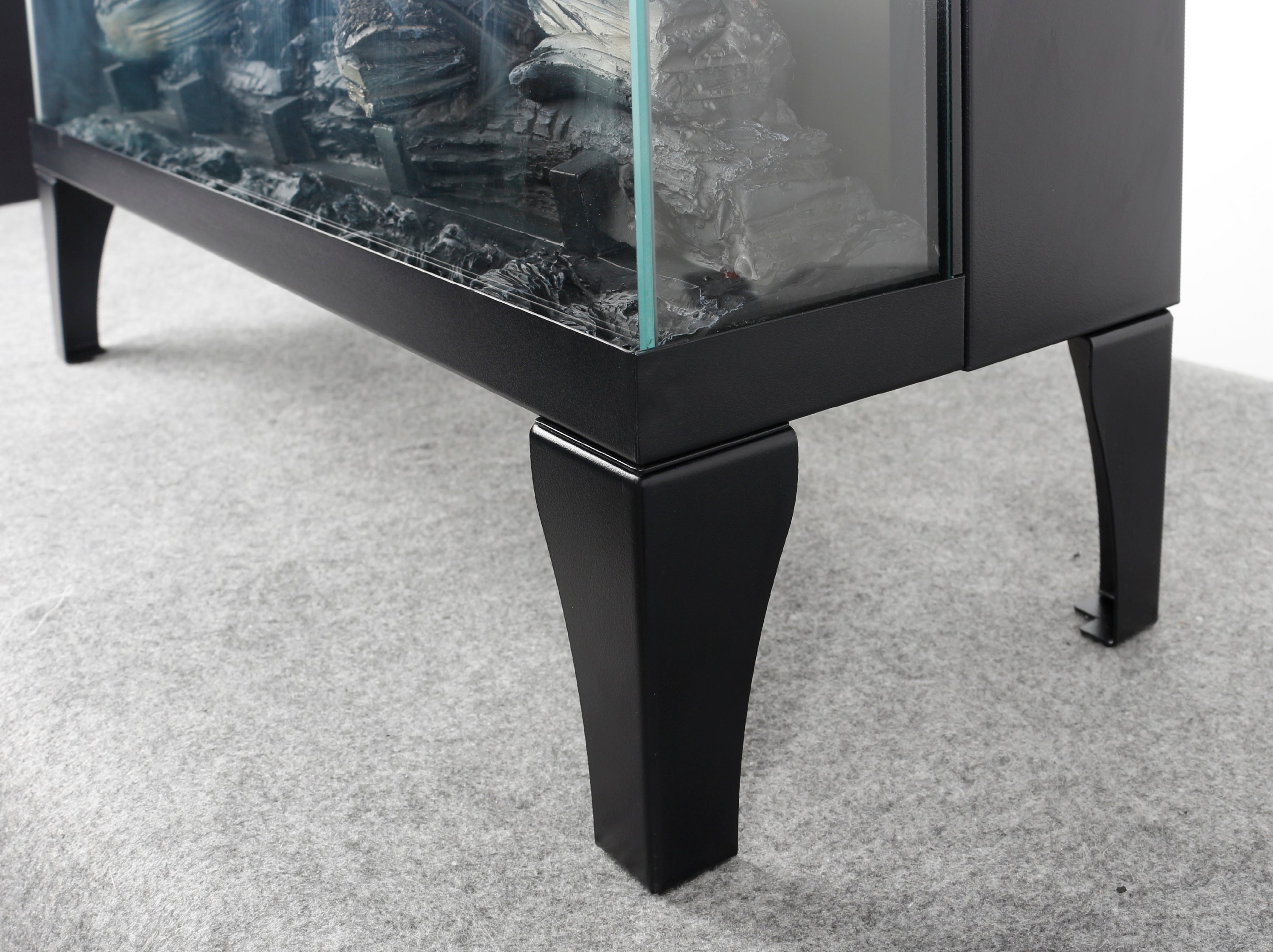 24 inch three sided glass electric fireplace with feet - Grand Goldman Shop