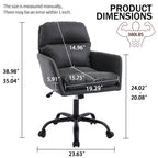 TY Adjustable Office Chair, Ergonomic Swivel Chair, Black Leather, Comfortable for Long Sitting, Versatile Home and Office Us